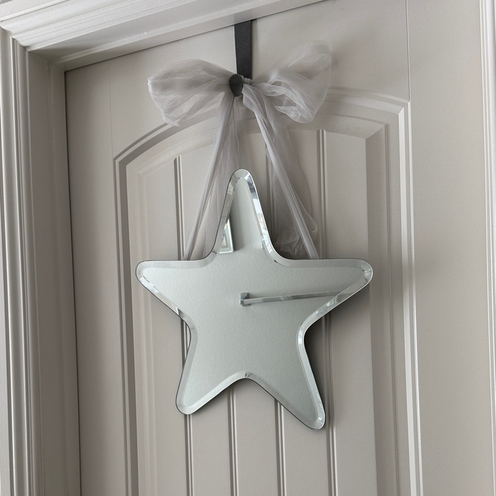 Vintage Pottery Barn Teen Star-Shaped Mirror with Ribbon